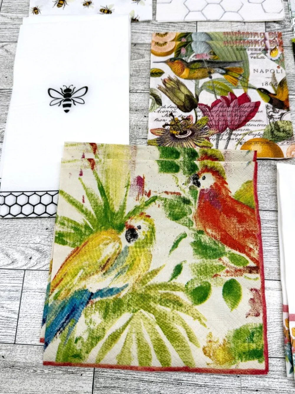 38 Napkins for Crafts/Decoupage - Birds, Bees, & Butterfly Theme-19 Napkins (x2)